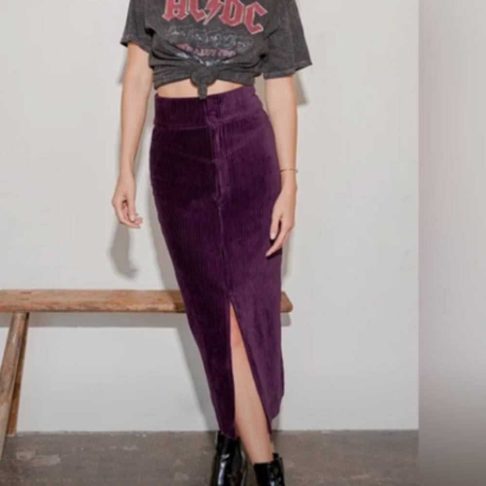 Free People Purple Corduroy Skirt